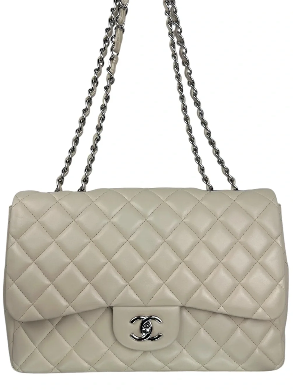 🦋CHANEL JUMBO Classic Flap Bag Quilted Lambskin SHW